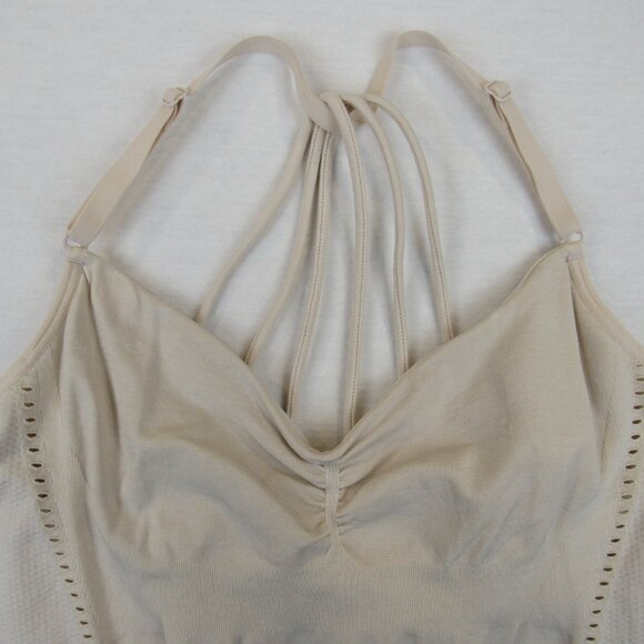 Athleta Size M Allegro Support Strappy Tank Top Women Heather Beige Racerback - Picture 3 of 7